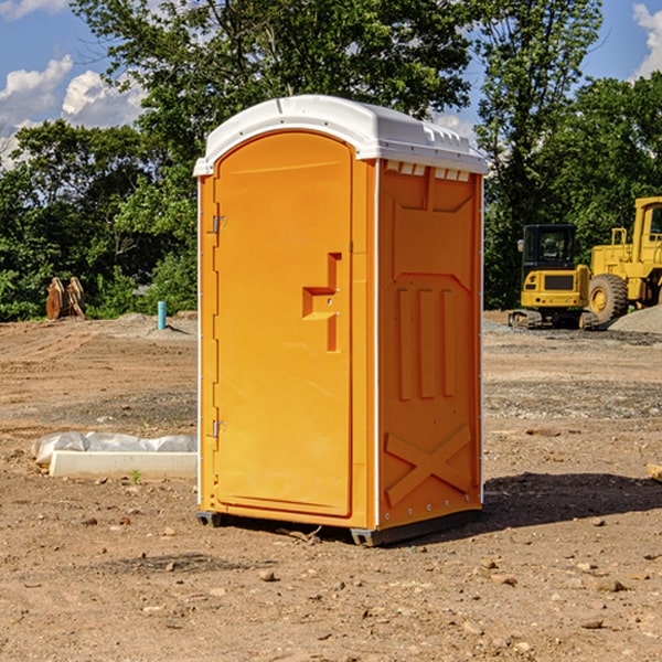 how often are the portable restrooms cleaned and serviced during a rental period in Bangor MI